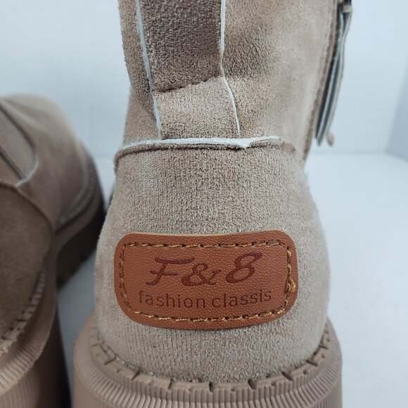 BOOTS NWOT WOMEN'S F & 8 FASHION CLASSICS FUR LINED TAN SIZE 7.5 - Picture 7 of 10